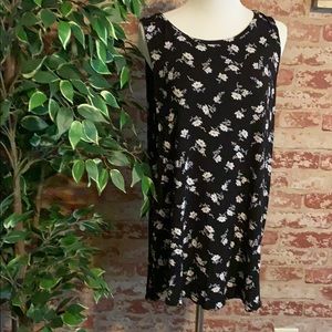Black Tank with Flowers